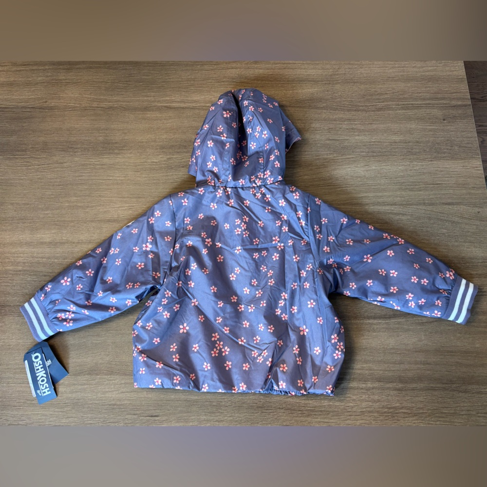 Oshkosh B’Gosh BNWT Floral Fleece Lined Jacket, Purple and Pink. 12Mo, 2T. - Picture 7 of 7